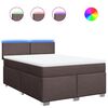 vidaXL Giroletto a Molle con Materasso Marrone Scuro 140x200cm Tessuto