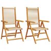 vidaXL Sedie pieghevoli 2 pezzi Beige Legno massello di acacia e polipropilene