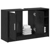 vidaXL Mobile da Bagno Rovere Nero 90 x 29 x 55 cm Legno multistrato