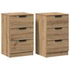 vidaXL Comodini 2pz Rovere Artigianale 40x36x65cm in Legno Multistrato