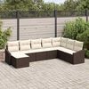 vidaXL Set Divano da Giardino 8 pcs Marrone e Crema polyrattan