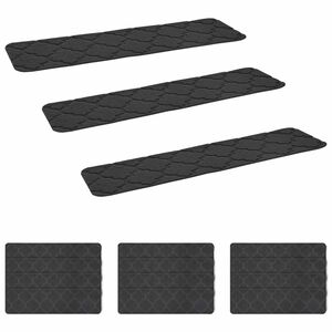 vidaXL Tappeti per scale 15 pz 76 x 20 cm Grigio Scuro Poliestere