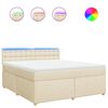 vidaXL Giroletto a Molle con Materasso Crema 180x200 cm in Tessuto
