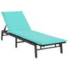 vidaXL Lettino Prendisole con Cuscino Nero in Polyrattan