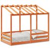 vidaXL Letto Bambini con Tetto Marrone Cera 70x140 cm Massello Pino