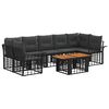vidaXL Set Divano da Giardino 8 pz Nero e Grigio scuro polyrattan
