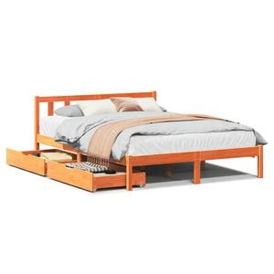 vidaXL Letto senza Materasso Marrone Cera 120x190 cm in Legno di Pino