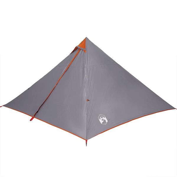 vidaXL Tenda Familiare Tipi 7 Persone Grigia e Arancione Impermeabile