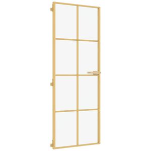 vidaXL Porta Interni Sottile Oro 76x201,5cm Vetro Temperato Alluminio