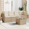 vidaXL Set Divano da Giardino 5 pz con Cuscini Beige in Polyrattan