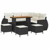 vidaXL Set Divano da Giardino 9 pz Nero polyrattan