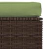 vidaXL Poggiapiedi Giardino con Cuscino Marrone 70x70x30 cm Polyrattan