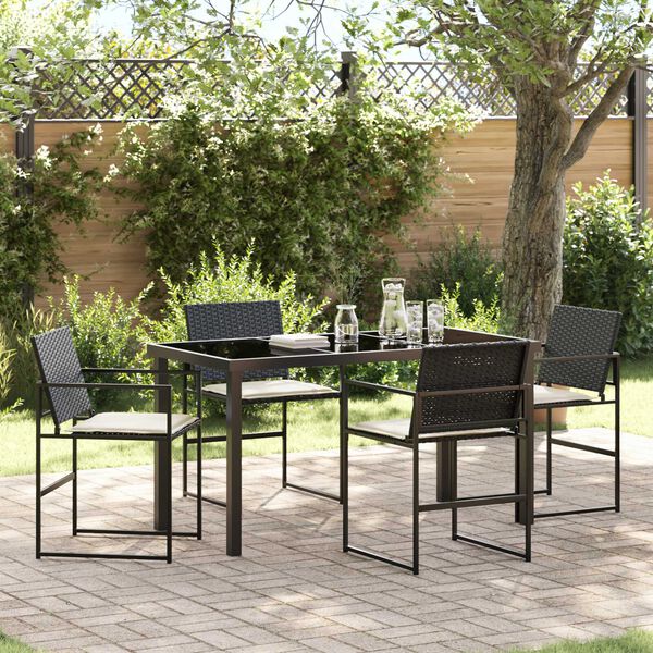 vidaXL Set da Pranzo per Giardino 5 pcs Nero
