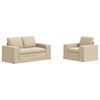 vidaXL Set di divani 2 pz Crema Tessuto