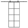 vidaXL Porta Scorrevole con Ferramenta 90x205cm Vetro ESG Alluminio