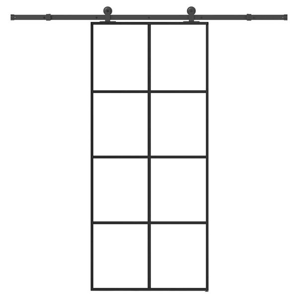 vidaXL Porta Scorrevole con Ferramenta 90x205cm Vetro ESG Alluminio