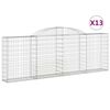 vidaXL Cesti Gabbioni ad Arco 13 pz 300x30x100/120 cm Ferro Zincato