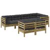 vidaXL Set Divani da Giardino 7pz con Cuscini Legno Impregnato di Pino