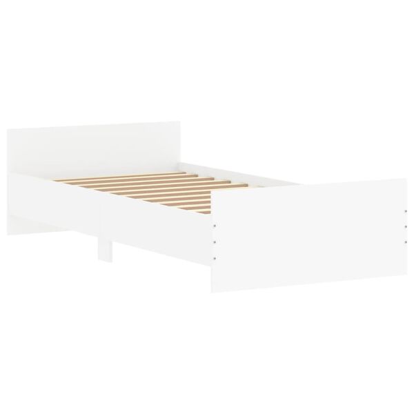 vidaXL Giroletto Bianco 100x200 cm in Legno Massello
