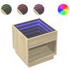 vidaXL Tavolino da Salotto con LED Infinity Rovere Sonoma 50x50x50 cm