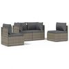 vidaXL Set Divani da Giardino 4 pz con Cuscini in Polyrattan Grigio