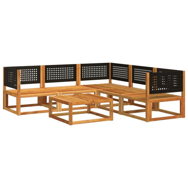 vidaXL Set di divani da giardino 6 pezzi con cuscini in legno di acacia e rattan