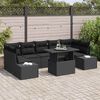 vidaXL Set di divani con cuscino 8 pcs Nero polyrattan