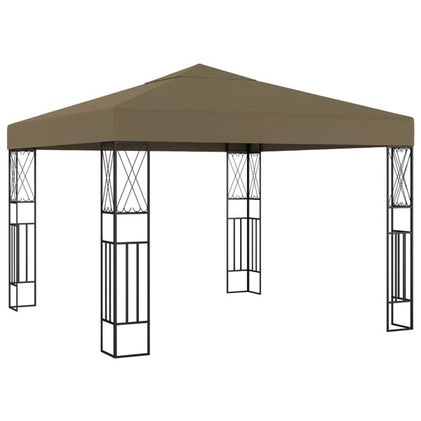 vidaXL Gazebo con Luci a Stringa LED 3x3 m in Tessuto Grigio Talpa