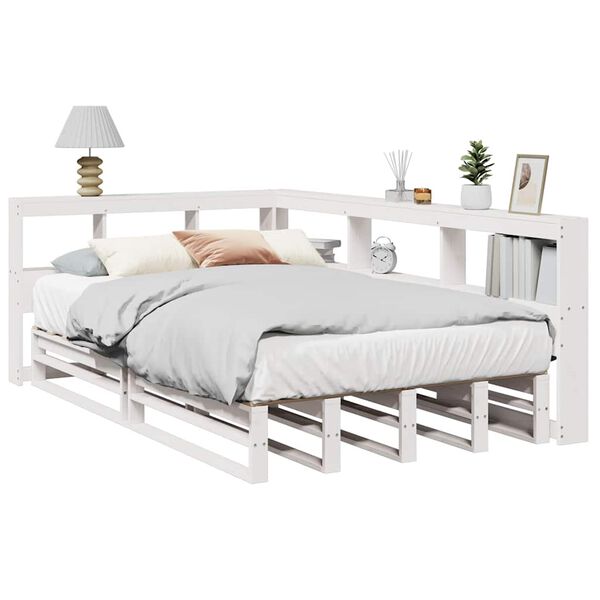 vidaXL Letto Libreria senza Materasso Bianco 120x190 cm Legno di Pino