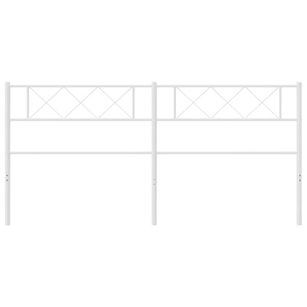 vidaXL Testiera di Ricambio in Metallo Bianco 193 cm