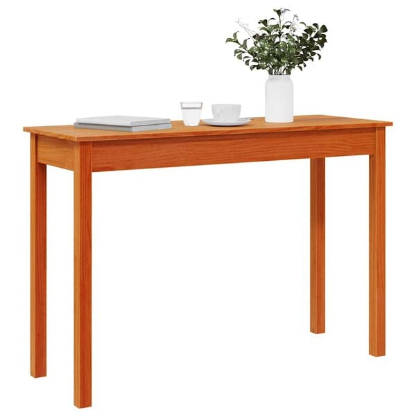 vidaXL Tavolo Consolle Marrone Cera 110x40x75cm Legno Massello di Pino