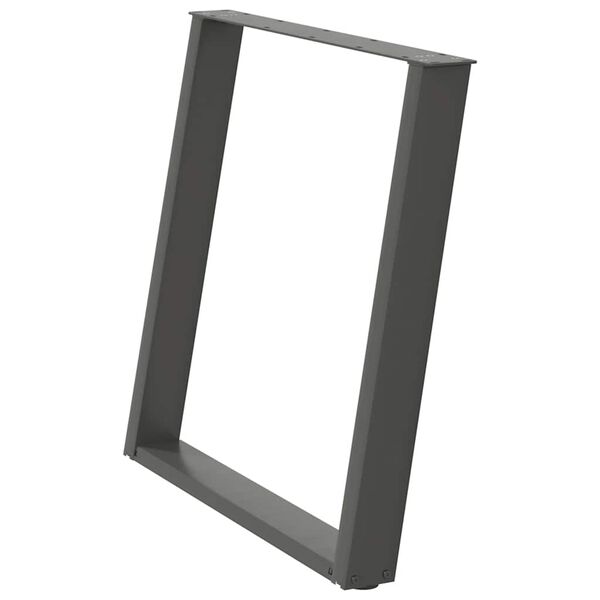 vidaXL Gambe per tavolo da pranzo a forma di U 2 pz Antracite 80x(72-73) cm Acciaio