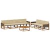 vidaXL Set di divani da esterno con cuscino 8 pcs Naturale e Beige