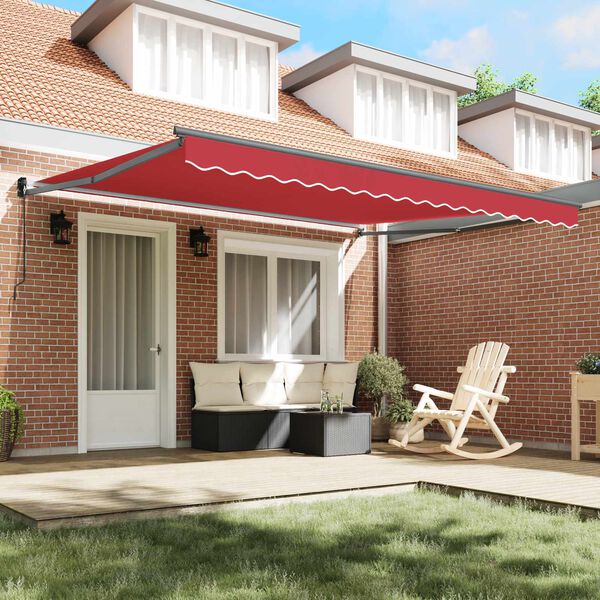 vidaXL Tenda Retrattile Rosso 400 &times; 300 cm Poliestere e Alluminio