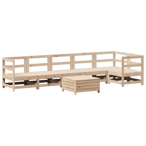 vidaXL Set Divani da Giardino 7 pz in Legno Massello di Pino