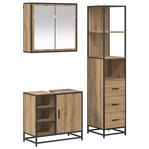 vidaXL Set di mobili per il bagno 3 pz Rovere artigianale