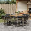 vidaXL Set da Pranzo da Giardino 9 pz con Cuscini in Polyrattan Grigio