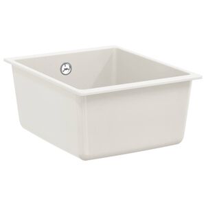 vidaXL Lavello 80% Quarzo e 20% Resina 370 x 460 mm Bianco
