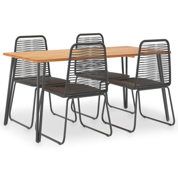 vidaXL Set da Pranzo da Giardino 5 pz in Legno Acacia e Polyrattan