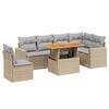 vidaXL Set Divani da Giardino 7 pz con Cuscini Beige in Polyrattan