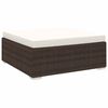 vidaXL Poggiapiedi Modulare 1 pz con Cuscino in Polyrattan Marrone