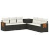 vidaXL Set di divani 7 pz Nero e Bianco Crema
