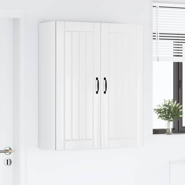 vidaXL Mobile da cucina Lucca Bianco Lucido 80 x 31 x 100 cm