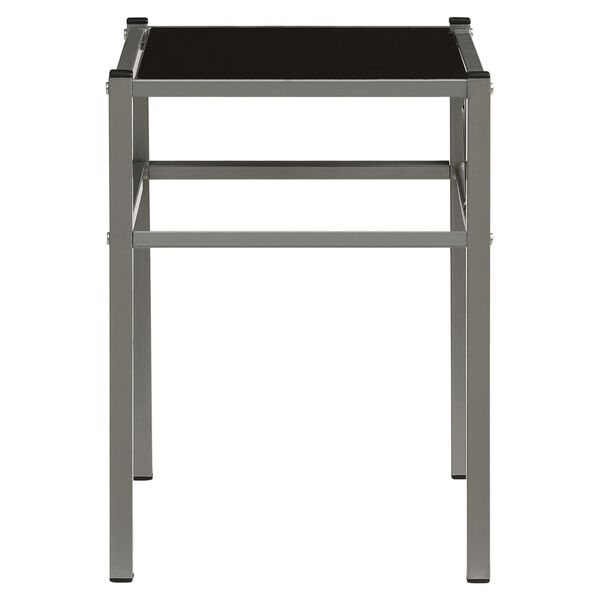 vidaXL Comodino Grigio e Nero 42,5x33x44,5 cm in Metallo e Vetro