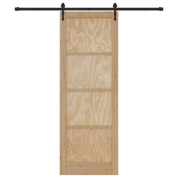 vidaXL Porta scorrevole ORKDAL Marrone 83 x 232 cm Pino massello