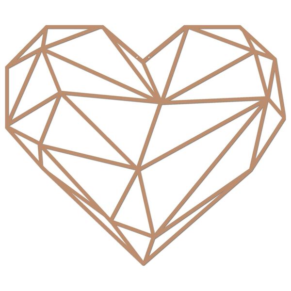 Homemania Decorazione da Parete Cuore 47x40 cm in Acciaio Rame
