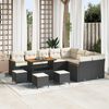 vidaXL Set Divano da Giardino 13 pcs Nero polyrattan