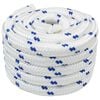 vidaXL Corda da Barca 10 m 6 Bianco e Blu PP