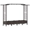 vidaXL Letto Rialzato con Griglia e Tetto Marrone 207 x 40 x 129 cm PP