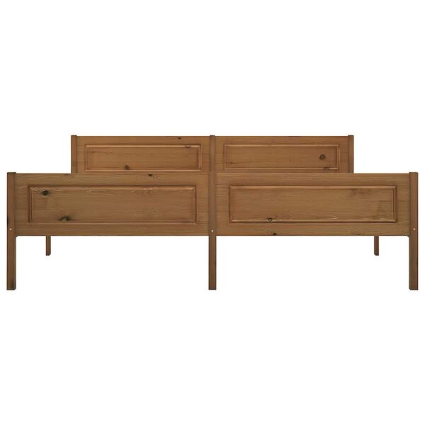 vidaXL Giroletto in Legno Massello di Pino Marrone Ambrato 180x200 cm